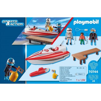 Playmobil Sports And Action Αγωνιστικό Ταχύπλοο Σκάφος Με Μοτέρ 70744 4008789707444