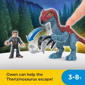 Mattel Imaginext Jurassic World: Dominion Therizinosaurus Dinosaur & Owen Figure Set GVV65 / GVV63 887961933499