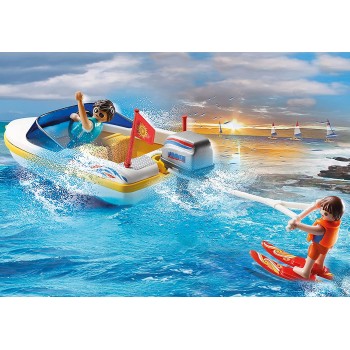 Playmobil Family Fun Pick-Up With Speedboat 70534 4008789705341