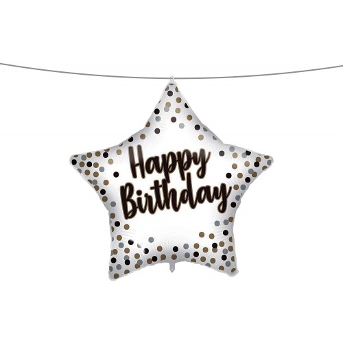 PROCOS White Gold Birthday Foil 46 Cm 092417 5201184924174