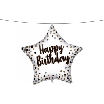 PROCOS Μπαλόνι White Gold Birthday Foil 46 Cm 092417 5201184924174
