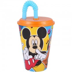 Group Operation Ποτηρι Με Καπάκι Και  Καλαμάκι Mickey 430Ml B50130 8412497501304