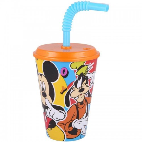 Group Operation Glass With Lid And Straw Mickey 430Ml B50130 8412497501304