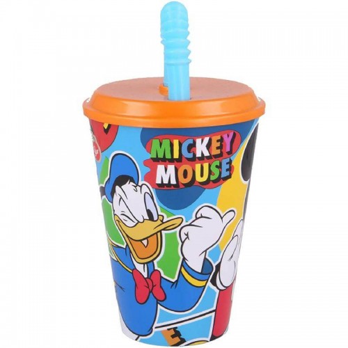 Group Operation Glass With Lid And Straw Mickey 430Ml B50130 8412497501304