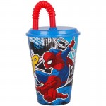 Group Operation Glass With Lid And Straw Spiderman 430Ml B51330 8412497513307