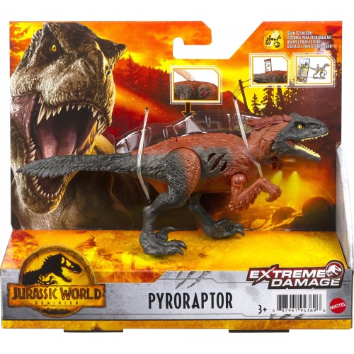 Mattel Jurassic World Extreme Damage Φιγουρες Δεινοσαυρων Με Σπαστα Μελη Pyroraptor GWN13 / GWN18 887961943696
