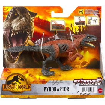 Mattel Jurassic World Extreme Damage Φιγουρες Δεινοσαυρων Με Σπαστα Μελη Pyroraptor GWN13 / GWN18 887961943696