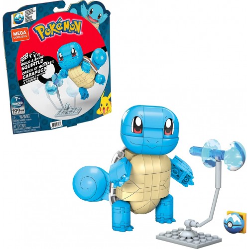MEGA Pokemon Build And Show Squirtle, Building Set With 199 Bricks Special Pieces GKY95 / GYH00 887961971538