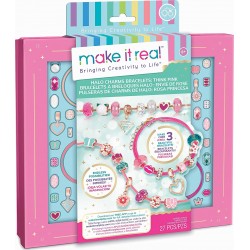 Make It Real Jewellery Making Sets For Children Halo Charms Bracelets Think Pink 1722 695929017224
