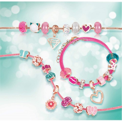 Make It Real Jewellery Making Sets For Children Halo Charms Bracelets Think Pink 1722 695929017224