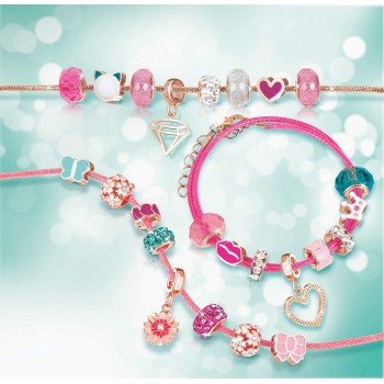 Make It Real Jewellery Making Sets For Children Halo Charms Bracelets Think Pink 1722 695929017224
