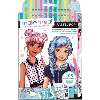 Make It Real Fashion Design Sketchbook: Pastel Pop.  3205 695929032050