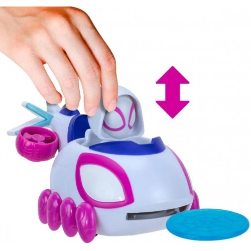 Jazwares Spidey - Figure 5cm with Vehicle W1 - Ghost-Spider JWS00007 191726398523