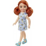 Mattel Τσελσι και Φιλες Barbie Chelsea Doll red Hair Wearing Bumblebee and Flower-print Dress and Blue Sandals DWJ33 / HGT04 194