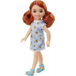 Mattel Τσελσι και Φιλες Barbie Chelsea Doll red Hair Wearing Bumblebee and Flower-print Dress and Blue Sandals DWJ33 / HGT04 194