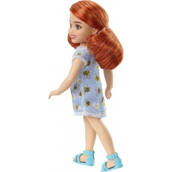 Mattel Τσελσι και Φιλες Barbie Chelsea Doll red Hair Wearing Bumblebee and Flower-print Dress and Blue Sandals DWJ33 / HGT04 194