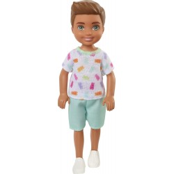 Mattel Τσελσι και Φιλες Boy Doll (Brunette) Colorful Printed T-Shirt, Blue Shorts and White Shoes DWJ33 / HGT06 194735056866