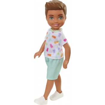 Mattel Τσελσι και Φιλες Boy Doll (Brunette) Colorful Printed T-Shirt, Blue Shorts and White Shoes DWJ33 / HGT06 194735056866