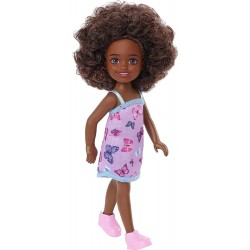 Mattel Barbie Chelsea Doll curly Brunette Hair Wearing Butterfly-print Dress and Pink Shoes DWJ33 / HGT03 194735056910