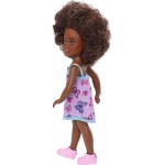 Mattel Τσελσι και Φιλες Barbie Chelsea Doll curly Brunette Hair Wearing Butterfly-print Dress and Pink Shoes DWJ33 / HGT03 19473