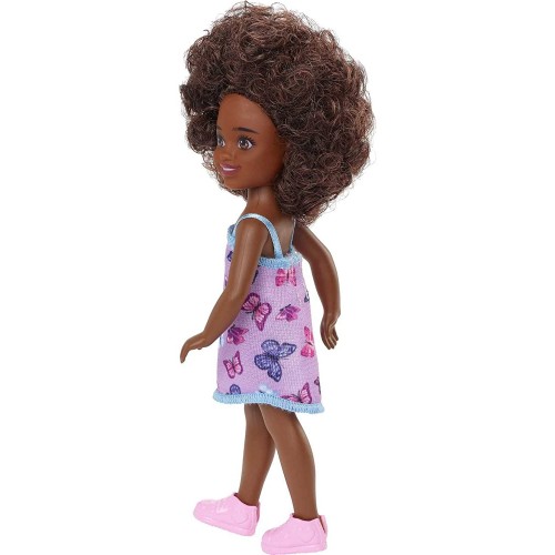 Mattel Τσελσι και Φιλες Barbie Chelsea Doll curly Brunette Hair Wearing Butterfly-print Dress and Pink Shoes DWJ33 / HGT03 19473
