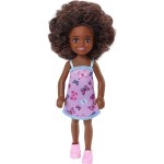 Mattel Τσελσι και Φιλες Barbie Chelsea Doll curly Brunette Hair Wearing Butterfly-print Dress and Pink Shoes DWJ33 / HGT03 19473