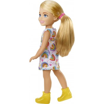 Mattel Τσελσι και Φιλες Barbie Chelsea Doll blonde Wearing Rainbow-print Dress and Yellow Shoes DWJ33 / HGT02 194735056903