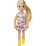 Mattel Barbie Chelsea Doll blonde Wearing Rainbow-print Dress and Yellow Shoes DWJ33 / HGT02 194735056903