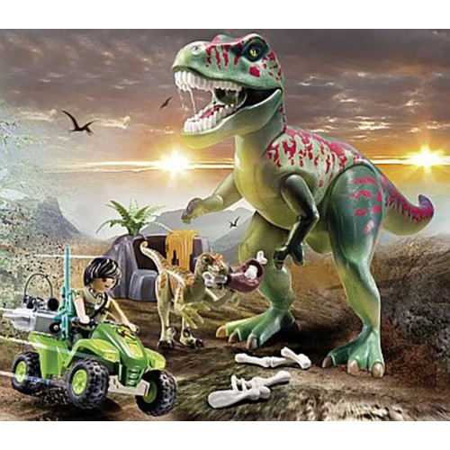 Playmobil Dinos T-Rex Attack With Raptor And Quad, Toy For Children Ages 4+ 71183 4008789711830
