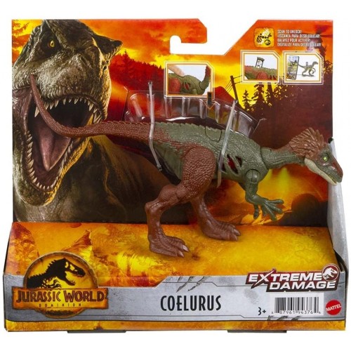 Mattel Jurassic World Extreme Damage Φιγουρες Δεινοσαυρων Με Σπαστα Μελη Coelurus GWN13 / GWN16 887961943764