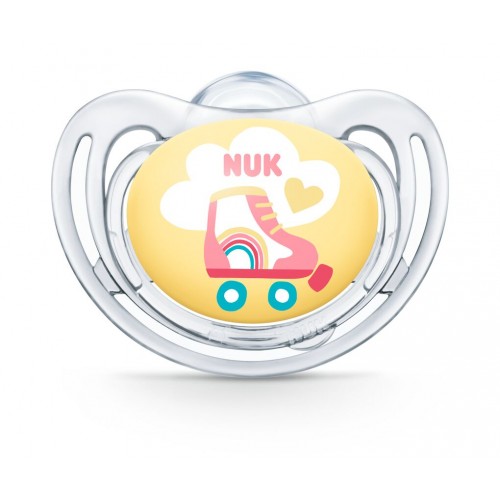 NUK Freestyle Ορθοδοντική Πιπίλα Σιλικόνης με Θήκη 6-18μ, 1τμχ. 10736704 4008600387466