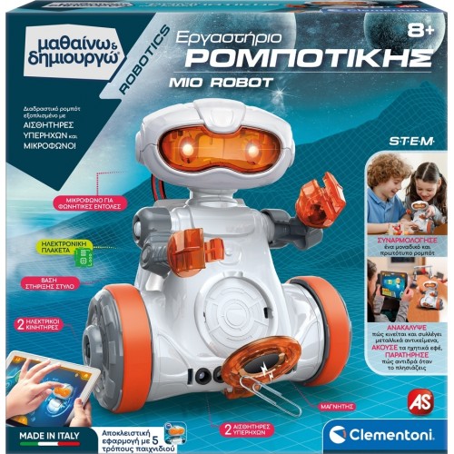Clementoni Science And Play Robotics Educational Game Robotics Laboratory Mio Robot For Ages 8+ 1026-63527 8005125635276