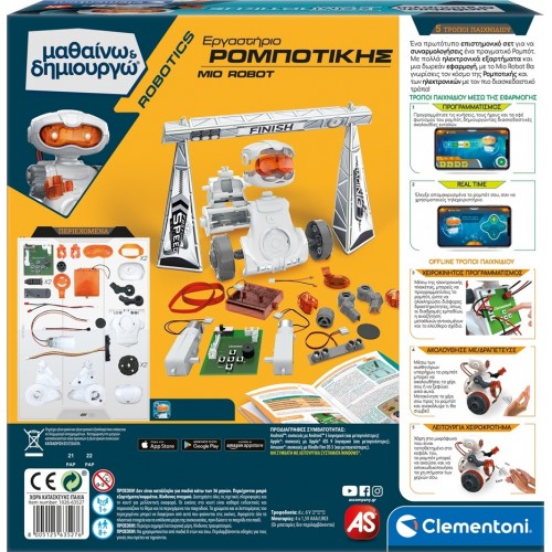 Clementoni Science And Play Robotics Educational Game Robotics Laboratory Mio Robot For Ages 8+ 1026-63527 8005125635276