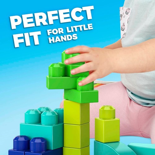 MEGA Build n Play Bag Building Set, 60 big building blocks made from plant-based plastics GVX10 887961934564