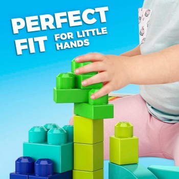MEGA Build n Play Bag Building Set, 60 big building blocks made from plant-based plastics GVX10 887961934564