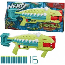 Hasbro Nerf Dinosquad Armorstrike Dart Blaster, 8-dart Rotating Drum, Drop Grip, 16 Elite Darts, Anklyosaurus Dinosaur F5855 501