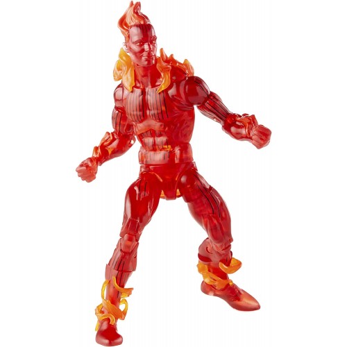 Hasbro Marvel Legends Series Retro Fantastic Four The Human Torch 6-Inch Action Figure Toy, Includes 5 Accessories F0351 5010993
