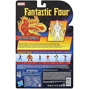 Hasbro Marvel Legends Series Retro Fantastic Four The Human Torch 6-Inch Περιλαμβάνει 5 Αξεσουάρ F0351 5010993842544