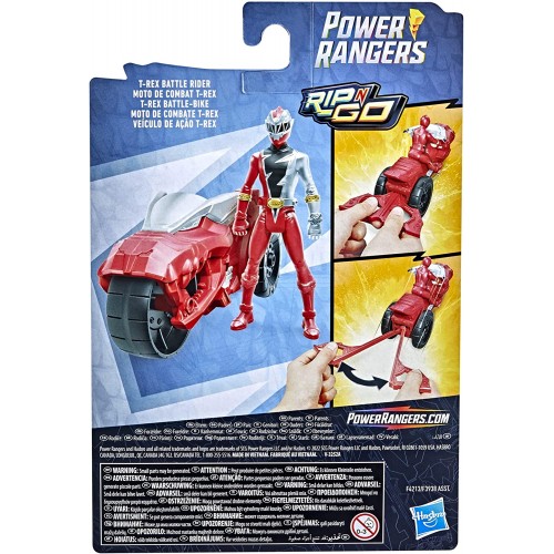 Hasbro Power Rangers Dino Fury Rip N Go T-Rex Battle Rider And Red Ranger 6-Inch-Scale Vehicle F3938 / F4213 5010993933549