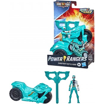 Hasbro Power Rangers Dino Fury Rip N Go Sabertooth Battle Rider And Green Ranger 6-Inch-Scale Vehicle F3938 / F4214 501099393355
