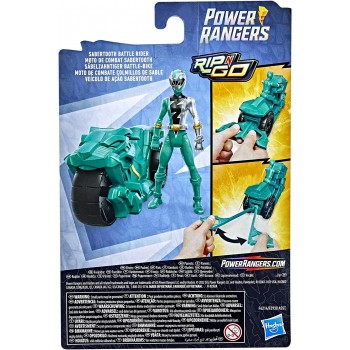 Hasbro Power Rangers Dino Fury Rip N Go Sabertooth Battle Rider And Green Ranger 6-Inch-Scale Vehicle F3938 / F4214 501099393355
