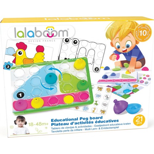 Lalaboom Educational Peg Board 21 Pcs For 18-48 Months 1000-86150 4897067861509