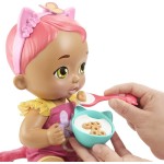 Mattel My Garden Baby Snack And Snuggle Kitten Interactive Hot Pink Doll HHP29 194735073764