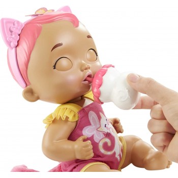 Mattel My Garden Baby Snack And Snuggle Kitten Interactive Hot Pink Doll HHP29 194735073764