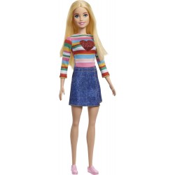 Mattel Barbie It Takes Two Malibu Roberts Doll Blonde Wearing Rainbow Shirt, Denim Skirt And Shoes HGT13 194735056996