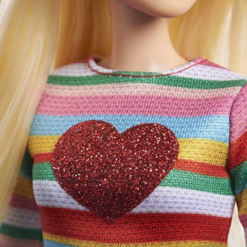 Mattel Barbie It Takes Two Malibu Roberts Doll Blonde Wearing Rainbow Shirt, Denim Skirt And Shoes HGT13 194735056996