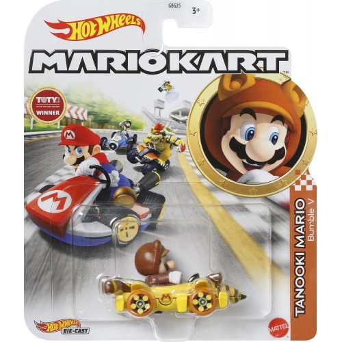 Mattel Hot Wheels Mario Kart Cars Tanooki Mario Bumble V GBG25 / HDB31 194735018963