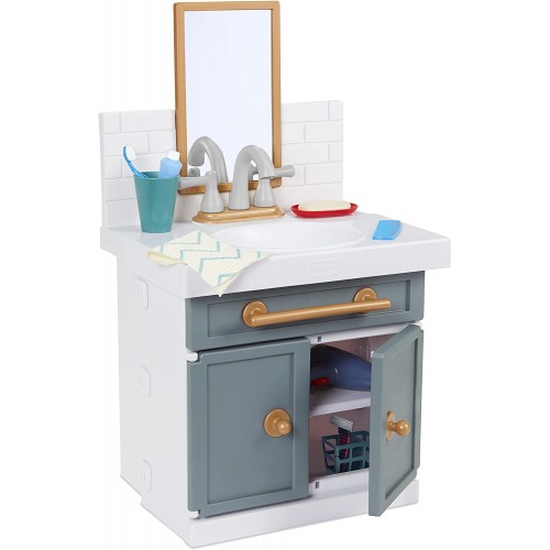 Little Tikes First Bathroom Appliances Έπιπλο Νιπτήρας Μπάνιου με 12 Αξεσουάρ Μπάνιου 657771EUC 050743657771