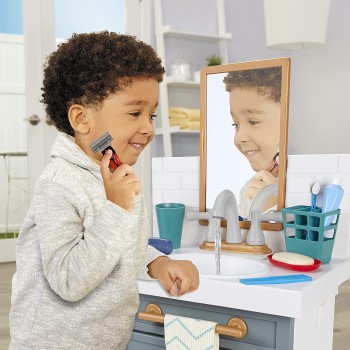 Little Tikes First Bathroom Appliances Έπιπλο Νιπτήρας Μπάνιου με 12 Αξεσουάρ Μπάνιου 657771EUC 050743657771