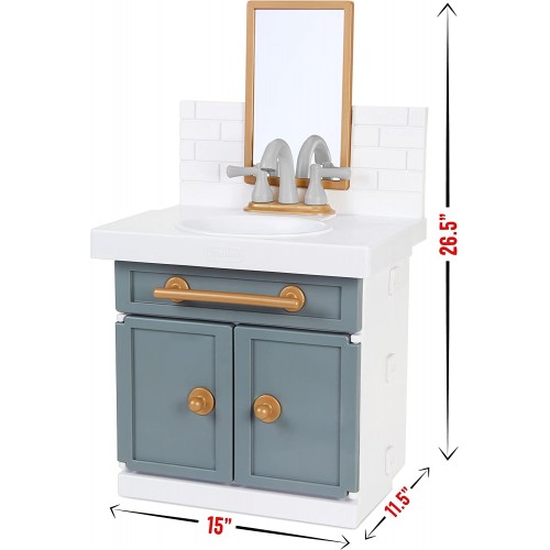 Little Tikes First Bathroom Appliances Έπιπλο Νιπτήρας Μπάνιου με 12 Αξεσουάρ Μπάνιου 657771EUC 050743657771